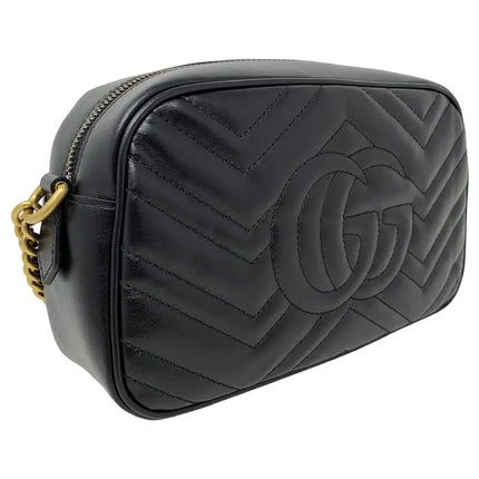 NEW Gucci Black Marmont Small Matelasse Crossbody Shoulder Bag