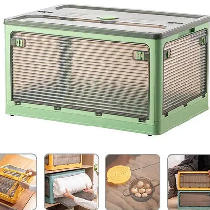 Household Clothes Quilt Storage Folding Plastic Transparent Wardrobe Storage and Finishing Boxes