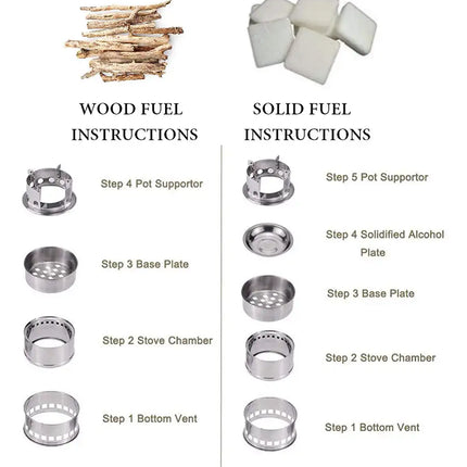 Outdoor Mini Stainless Steel Folding Wood Stove Wood Stove Portable Bbq Camping Stove