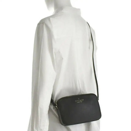 NEW Kate Spade Black Staci Mini Crossgrain Leather Camera Crossbody Bag