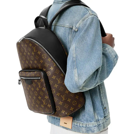 NEW Louis Vuitton Brown Black Monogram Macassar Coated Canvas Josh Backpack Rucksack Shoulder Bag