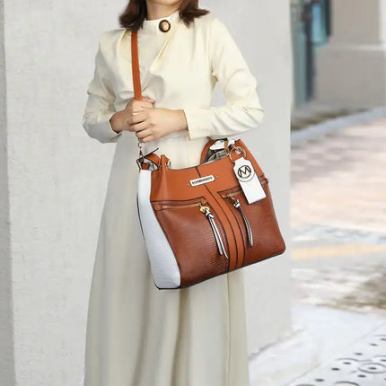 MKF Collection Sofia Tote Handbag with Keyring Vegan Leather For Women by Mia k