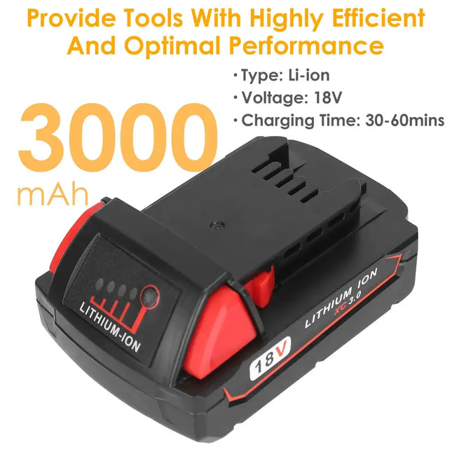 Reemplazo de batería de 18 V compatible con Milwaukee 18 V M18