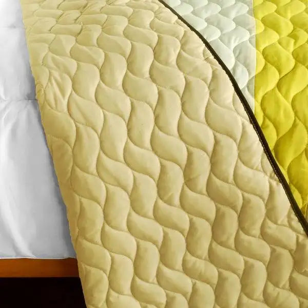 [Best Home Decoration] 3PC Vermicelli-Quilted Patchwork Quilt Set (Full/Queen Size)