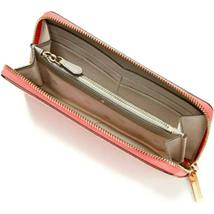 NEW Kate Spade Pink Peach Melba Margaux Slim Leather Continental Wallet Clutch Bag