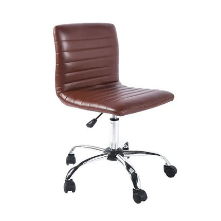 Mid-Back Swivel Task Computer Chair With Armless Ribbed For Home Office