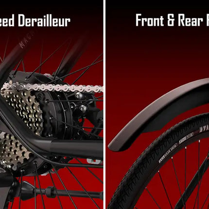 Electric Bike for Adults, 2X Faster Charge, 36V/13Ah Removable Battery, Up to 44 Miles Range, 350W Electric Commuter Bike, Shimano 7-Speed Gear, 27.5\" Ebike