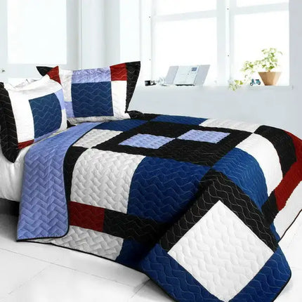 [Your Imagine] Brand New Vermicelli-Quilted Patchwork Quilt Set Full/Queen