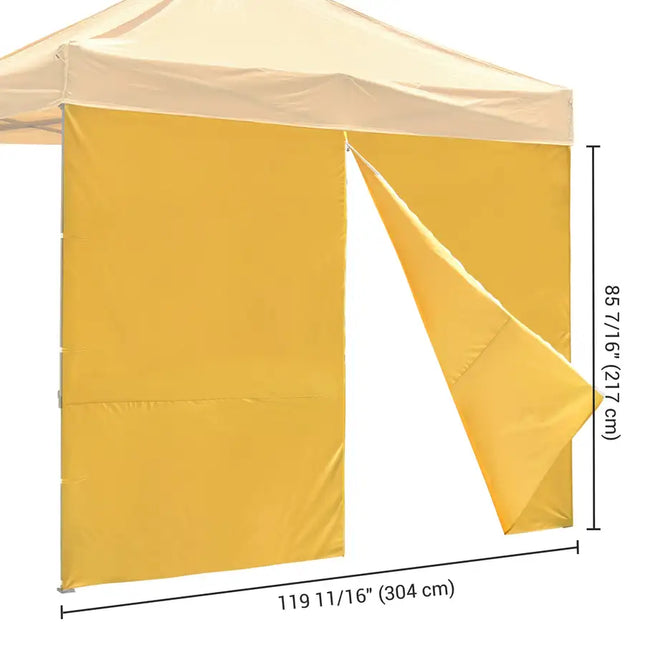 10x10ft EZ Canopy Gazebo Zipper Full Size Side Wall Mineral Yellow PANTONG 15-1046TPX