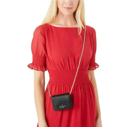 NEW Kate Spade Black Staci Cardcase On A Chain Mini Wallet Crossbody Bag