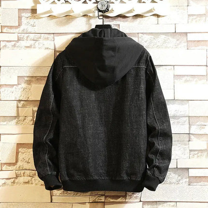 Men Casual Autumn&Winter Jacket Hoodies Long Sleeve Sweatshirt Outwear Coat Cowboy Men's Jean Chaqueta Hombre 9.2