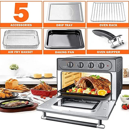 Combo de horno, encimera de horno de convección 7 en 1 WEESTA, freidora de aire grande de 24 cuartos con accesorios y recetas electrónicas