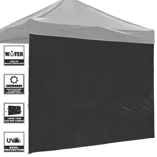 Gazebo EZ Canopy de 10 x 10 pies con pared lateral de tamaño completo/Negro