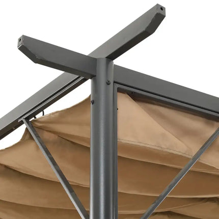 Pergola with Retractable Roof Taupe 118.1"x118.1" Steel 180 g/m?
