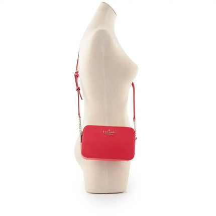NEW Kate Spade Digital Red Staci Nouveau Bloom Double Zip Small Leather Camera Crossbody Bag