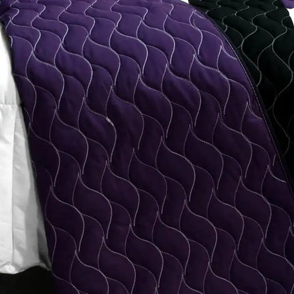 [Dweep Gold] 3PC Vermicelli - Quilted Patchwork Quilt Set (Full/Queen Size)