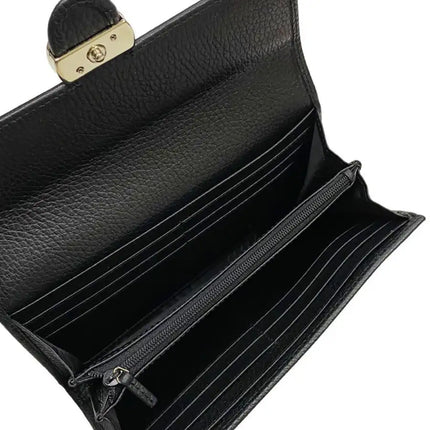 NEW Gucci Black Interlocking G Leather Long Wallet Clutch Bag