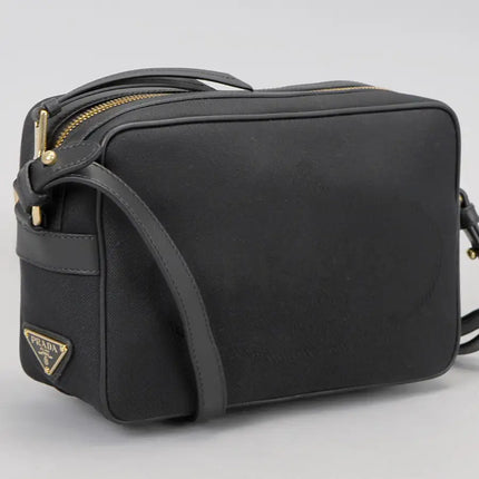 NEW Prada Beige Black Jacquard Canvas Crossbody Shoulder Camera Bag - Vickie Lynn's