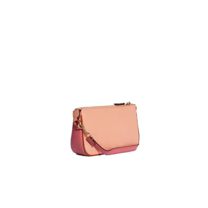 NEW Coach Pink Nolita 19 Colorblock Leather Pouch Clutch Purse Bag