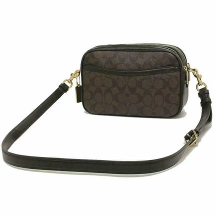 NEW Coach Brown Jes Crossbody Monogram Signature Canvas Camera Crossbody Bag