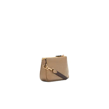 NEW Coach Beige Metallic Nolita 15 Leather Pouch Clutch Purse Bag