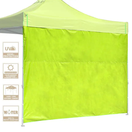 10x10ft EZ Canopy Gazebo Silver Coated Side Wall/Green Glow