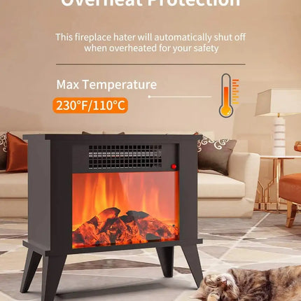 Mini Desktop Electric Fireplace Portable Space Heater