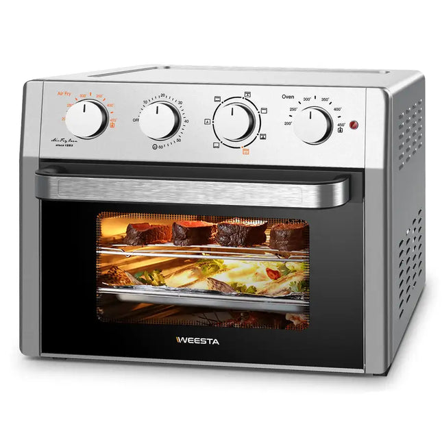 WEESTA Air Fryer Toaster Oven 24 Quart - 7-In-1 Convection Oven with Air Fry, Roast, Toast, Broil & Bake Function - Air Fry Toaster Oven for Countertop - Kitchen Appliances for Cooking Chicken, Steak