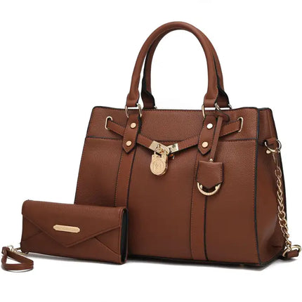 MKF Collection Christine Vegan Leather Women Satchel Bag with wallet by Mia K