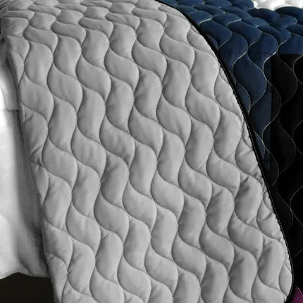 [Sand Timer] 3PC Vermicelli-Quilted Patchwork Quilt Set (Full/Queen Size)
