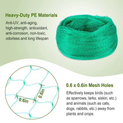 13 x 33ft Garden Netting Heavy Duty PE Anti Bird Netting Plants Fruits Tree Vegetables Protection Netting Net