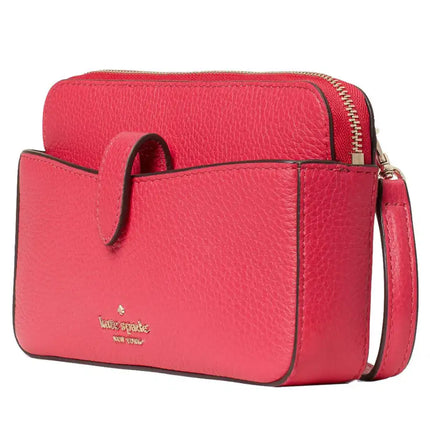 NEW Kate Spade Pink Bright Rose Leila Small Tab Leather Crossbody Bag