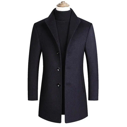 Men Wool Blends Coats Autumn Winter New Solid Color High Quality Men's Jacket Luxurious Brand Clothing