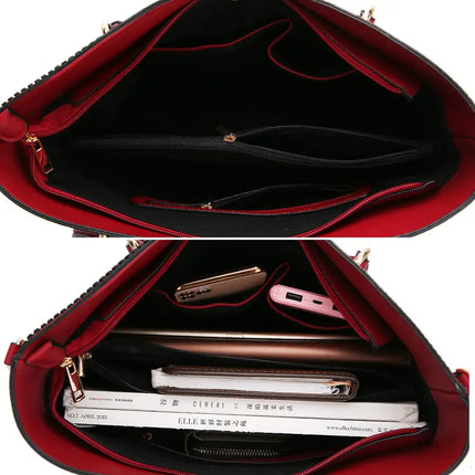 MKF Collection Imogene Two tone Whip Stitches Vegan Leather Women Shoulder bag with Wallet by Mia K