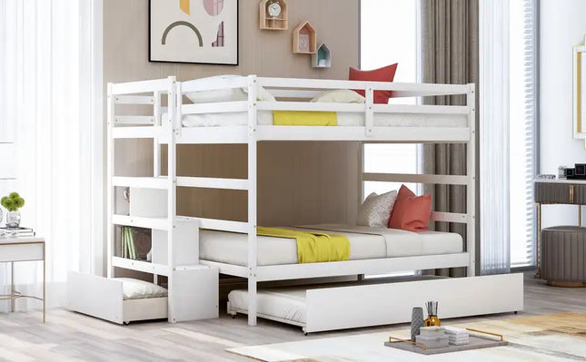 Full over Full Bunk Bed with Twin Size Trundle