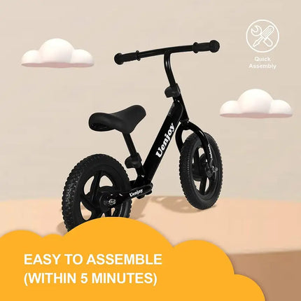 Kids Balance Bike No Pedal Bicycle for 2-4 Years Old, Toddler Balance Push Bike with 12" EVA Polymer Foam Tire, Height Adjustable, Lightweight Frame,(Pink/Black/red)