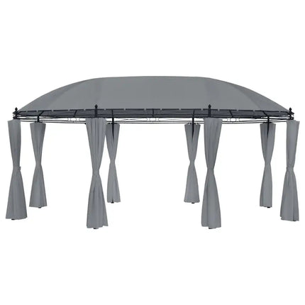 Gazebo with Curtains 208.7"x137.8"x104.3" Anthracite