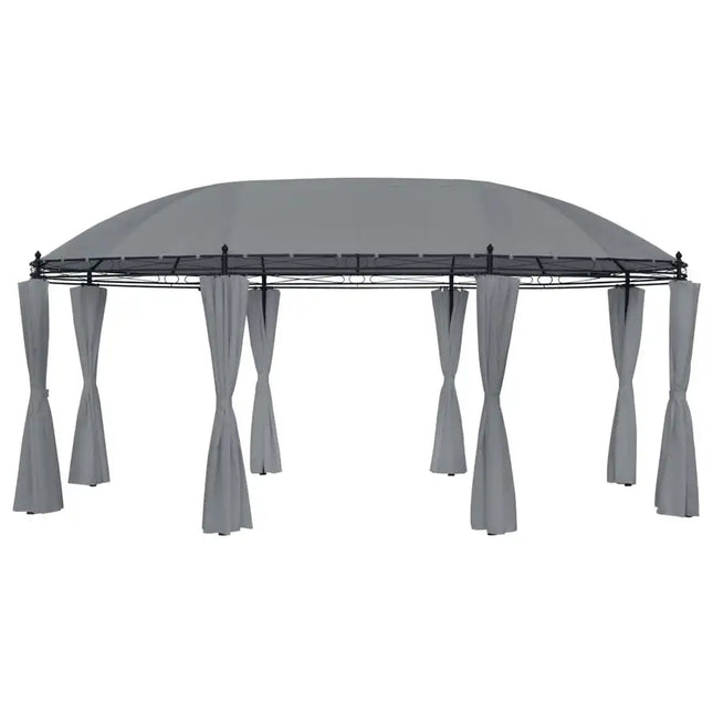 Gazebo with Curtains 208.7"x137.8"x104.3" Anthracite