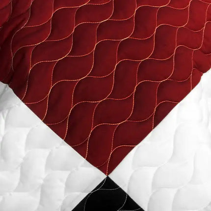 [Purple Butterfly] 3PC Vermicelli - Quilted Patchwork Quilt Set (Full/Queen Size)