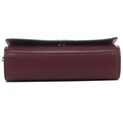 NEW Kate Spade Brown Cherrywood Staci Small Flap Crossgrain Leather Crossbody Bag