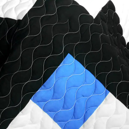 [Same Memory] 3PC Vermicelli - Quilted Patchwork Quilt Set (Full/Queen Size)