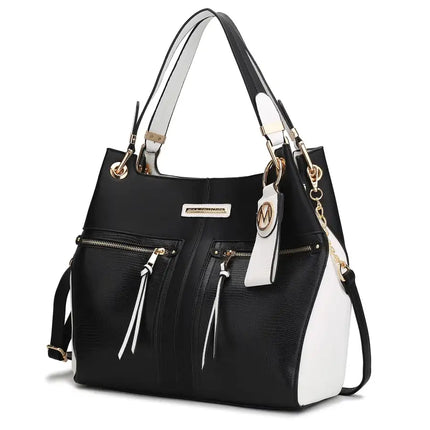 MKF Collection Sofia Tote Handbag with Keyring Vegan Leather For Women by Mia k