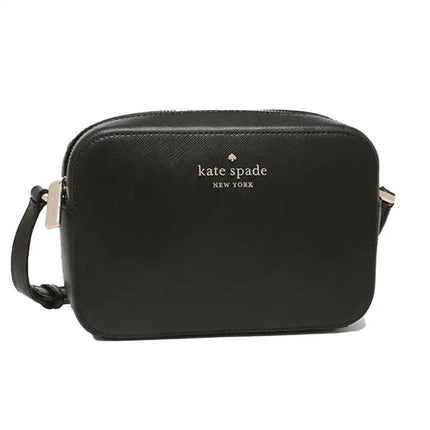 NEW Kate Spade Black Staci Mini Crossgrain Leather Camera Crossbody Bag