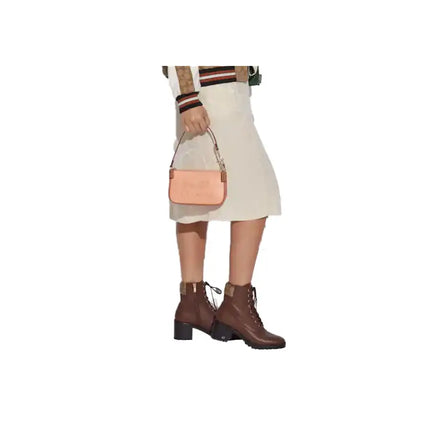 NEW Coach Pink Nolita 19 Colorblock Leather Pouch Clutch Purse Bag