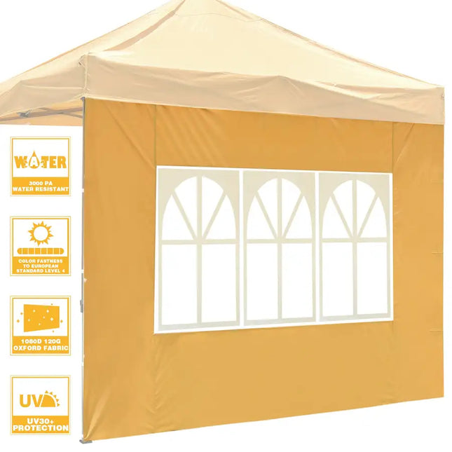 10x10ft EZ Canopy Gazebo With Windows/Tan