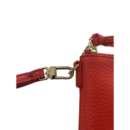 NEW Tory Burch Brilliant Red Thea Large Zip Leather Pouch Clutch Bag