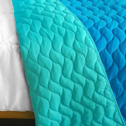 [Believe In Reflecting] 3PC Vermicelli-Quilted Patchwork Quilt Set (Full/Queen Size)