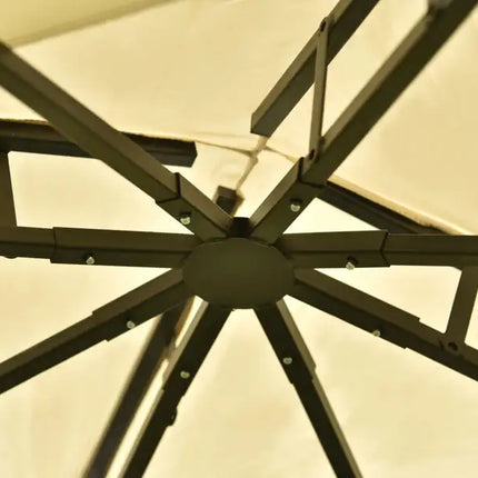 Patio Gazebos for Patios Double Roof Soft Canopy Garden Backyard Gazebo for Shade and Rain,Beige