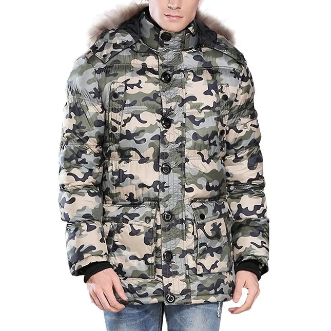 Men's Removable Hood Camouflage Padded Coat Jacket