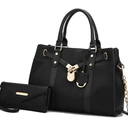 MKF Collection Christine Vegan Leather Women Satchel Bag with wallet by Mia K